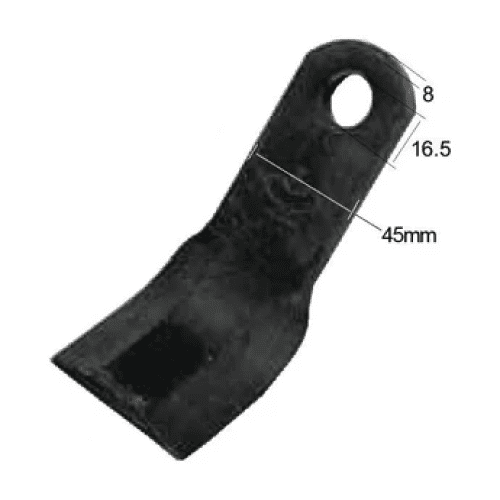 Y type flail, Length: 130mm, Width: 40mm, Hole Ø: 16.5mm, Thickness: 8mm. Replacement for Kuhn To fit as: 6060000 | Sparex Part No.S.74810 0.38 kg