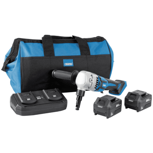 Draper D20 20V Brushless Nibbler, 2 X 3.0Ah Batteries, 1 X Twin Charger, 1 X Bag - PTKD20K9 5.06 kg
