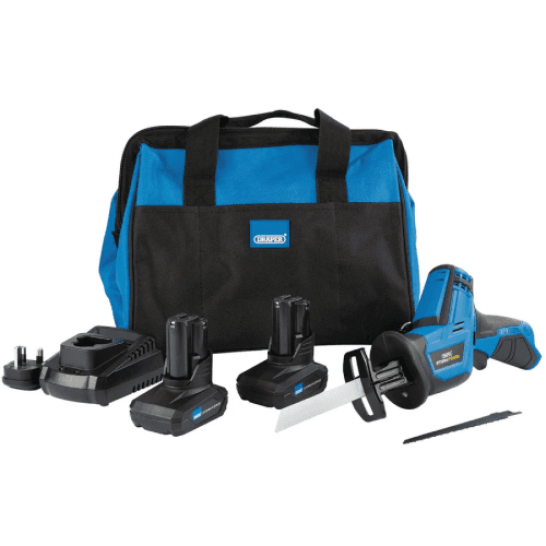 Draper Storm Force 10.8V Power Interchange Reciprocating Saw Kit, 2 X 4.0Ah Batteries, 1 X Charger, 1 X Bag - PTKRSK10/4 2.62 kg